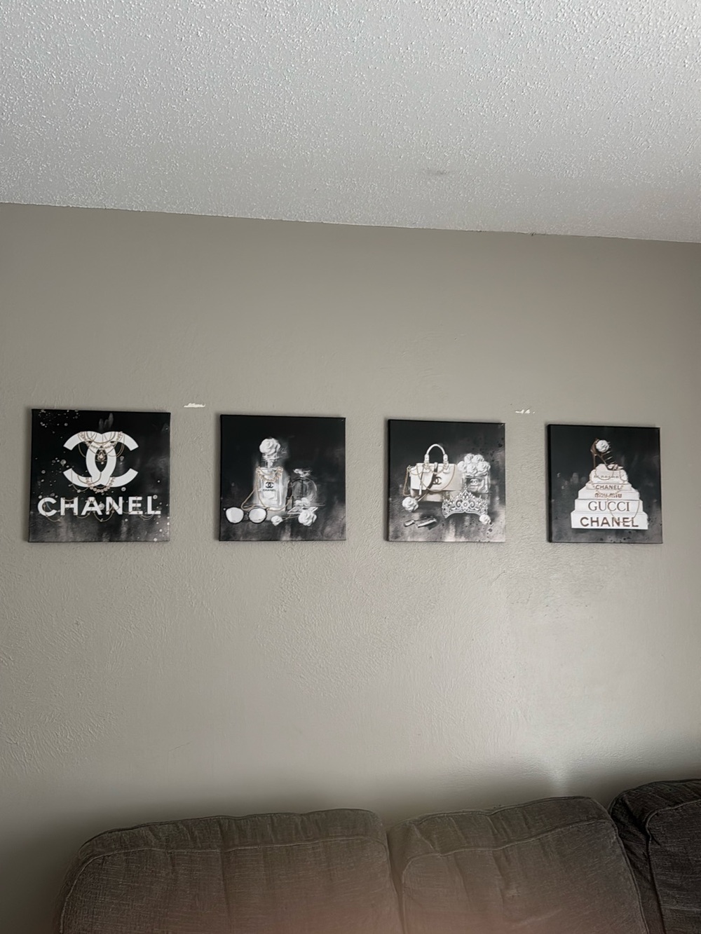 CHANEL Black & White Fashion Wall Art Quartet
